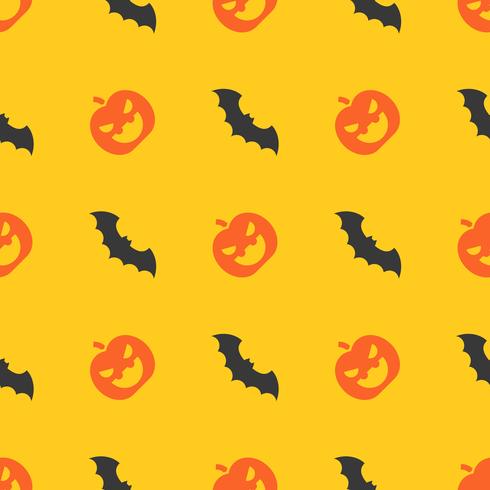 Halloween seamless pattern, bat flying, flat design with clipping mask vector