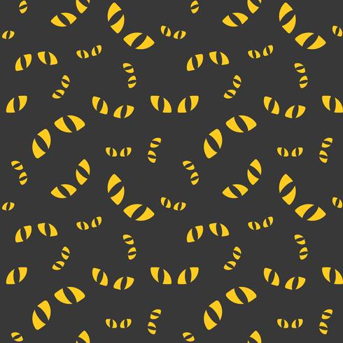 Cat eyes, Halloween seamless pattern, flat design with clipping mask vector