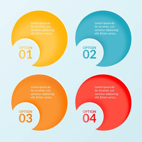 Infographic template of four steps, options or workflow diagram vector