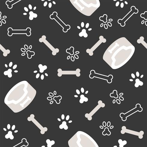 dog seamless pattern theme, bone, paw foot print for use as wallpaper or background vector