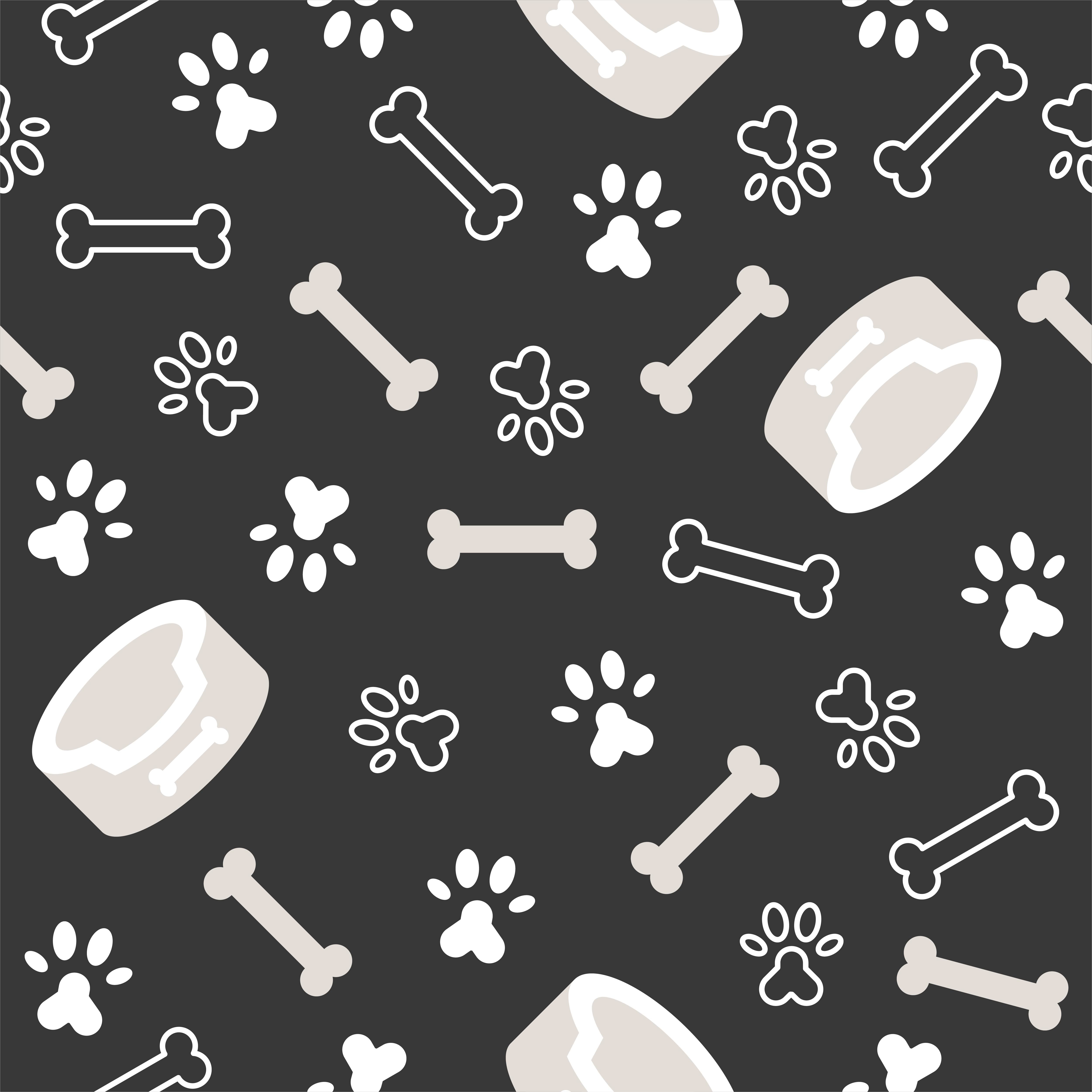 dog seamless pattern theme, bone, paw foot print for use as wallpaper