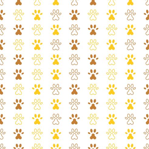 seamless pattern of paw foot print for wrapping paper or use as background vector