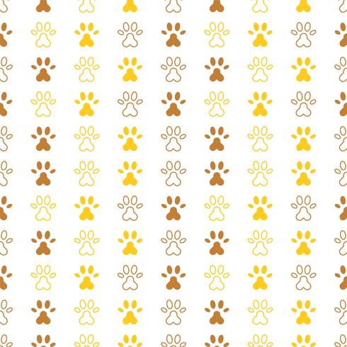 seamless pattern of paw foot print for wrapping paper or use as background vector