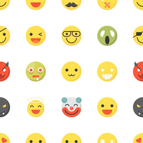 Emoticon seamless pattern, flat design for use as wallpaper or background vector