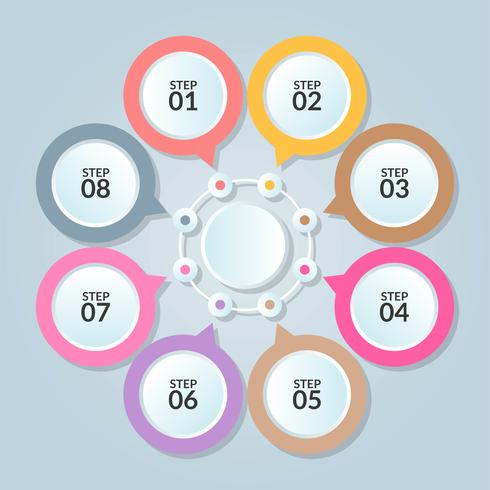 Infographic template of circle connection for use in workflow diagram poster vector
