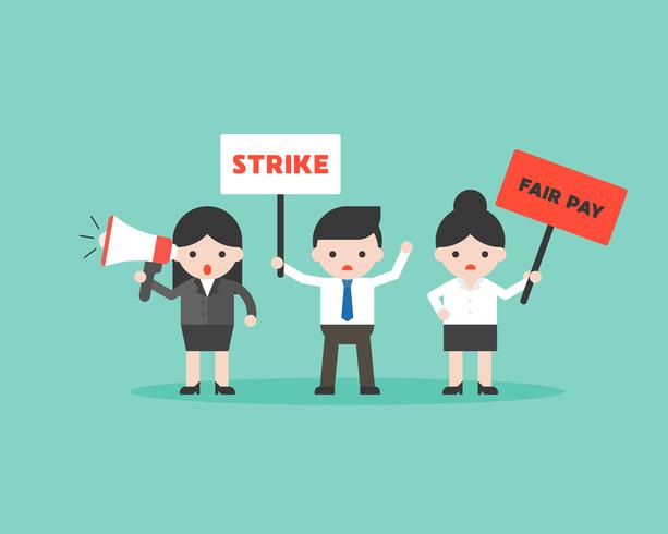 Protest businessman and business woman, business situation ready to use vector