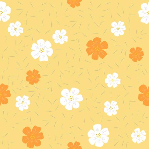 floral seamless pattern, flat design for use as background, wrapping ...