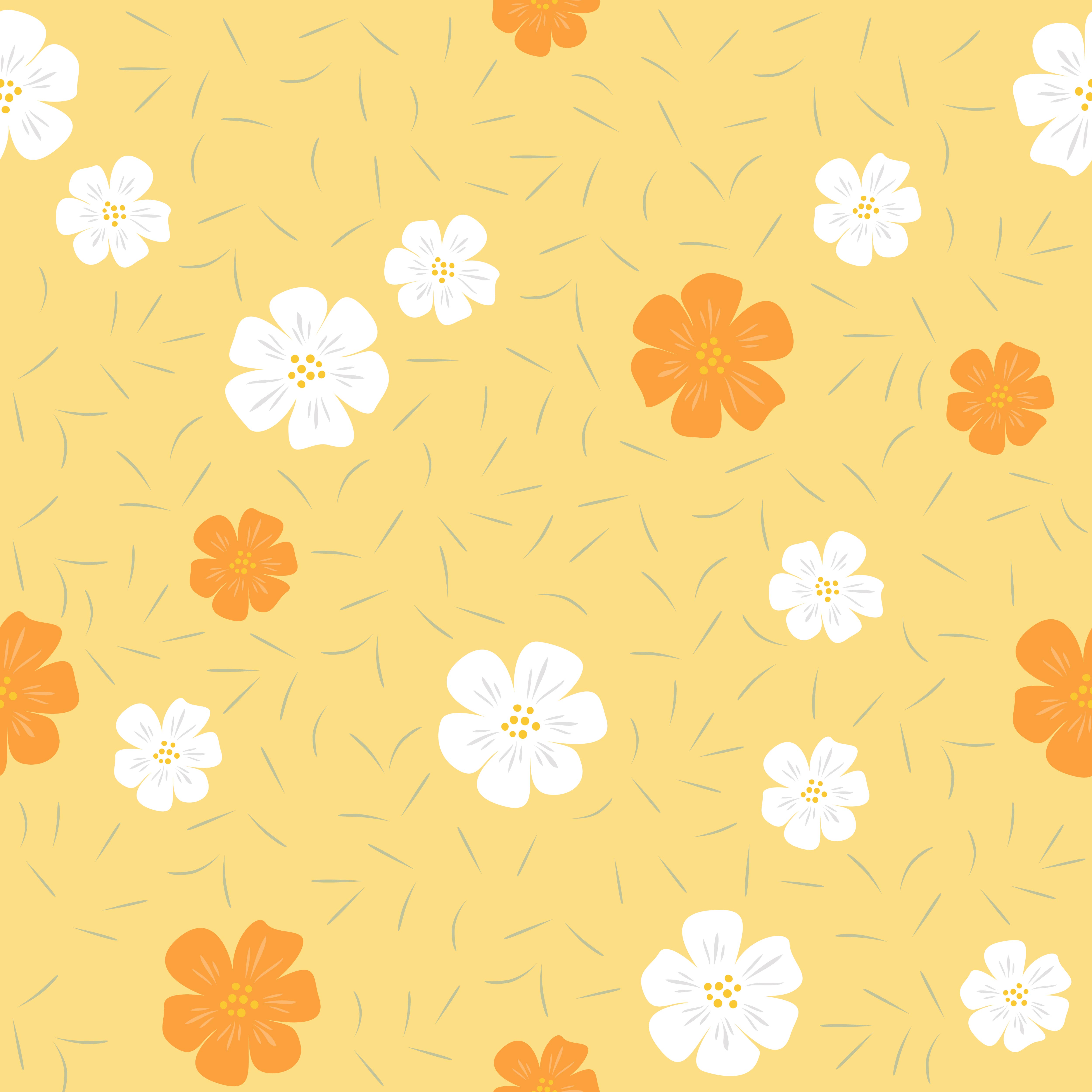 floral seamless pattern, flat design for use as background, wrapping
