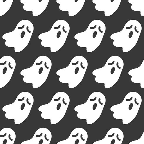 Fantasma, patrón transparente de Halloween, diseño plano con máscara de recorte vector