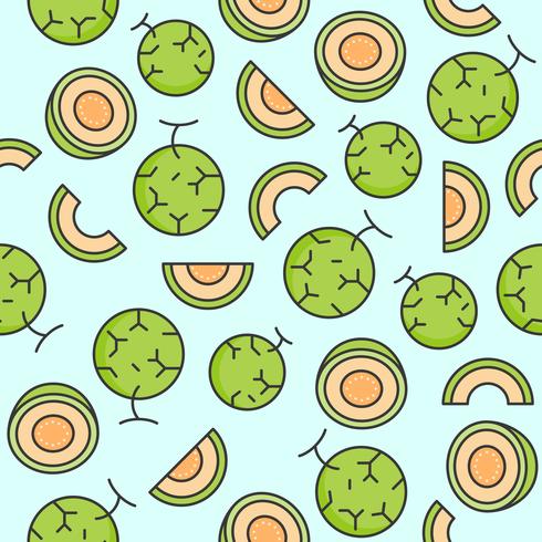 Melon or cantaloupe seamless pattern for wallpaper or wrapping paper vector