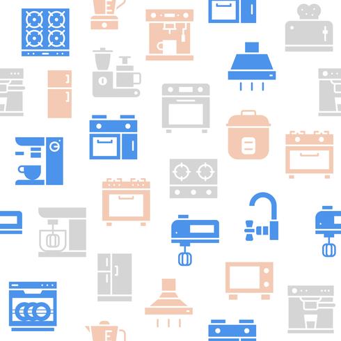 Kitchen appliance seamless pattern for wallpaper or wrapping paper vector