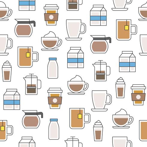 Café sin patrón para papel tapiz o papel de regalo. vector