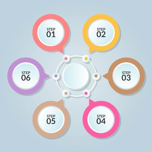 Infographic template of circle connection for use in workflow diagram poster vector