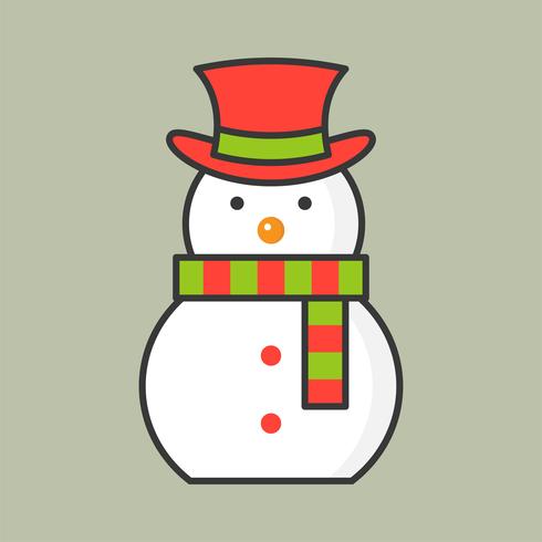 muñeco de nieve, icono de contorno lleno de tema de Navidad vector