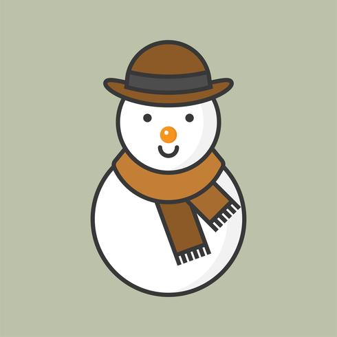 muñeco de nieve, icono de contorno lleno de tema de Navidad vector