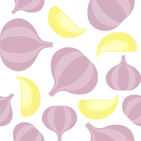 Garlic seamless pattern, vegetable theme for use as wallpaper or background vector