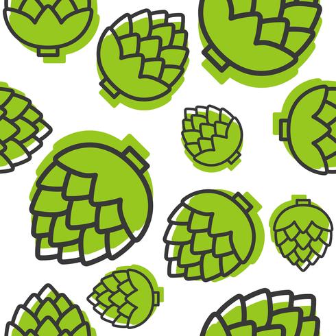 Artichoke outline seamless pattern on white background vector