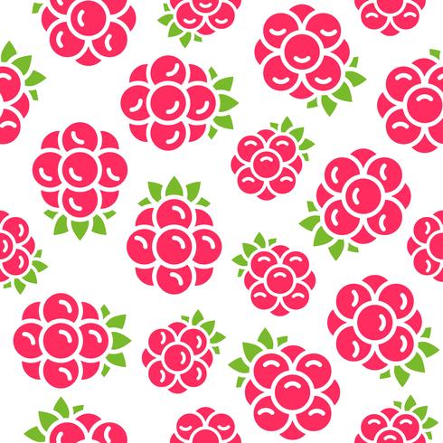 Raspberry seamless pattern for wallpaper or wrapping paper vector