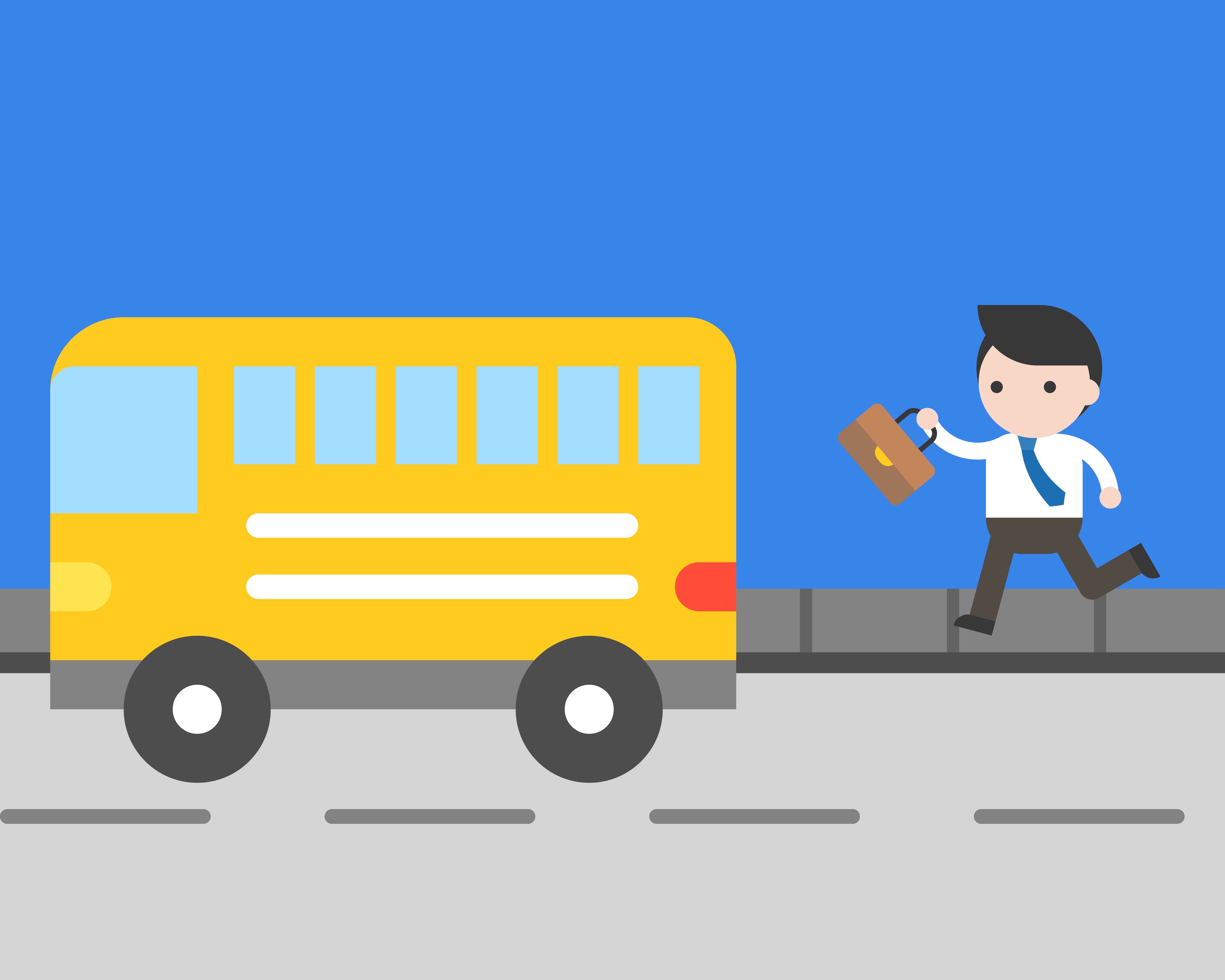 Catch the bus to work. Вектор автобус на дороге. catch a bus картинка для детей. catch the bus illustration. running through the bus cartoon.