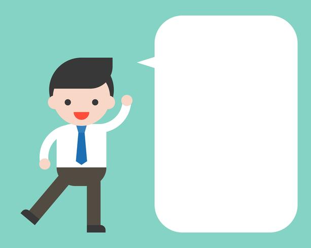 Businessman and blank speech bubble for use as template  vector