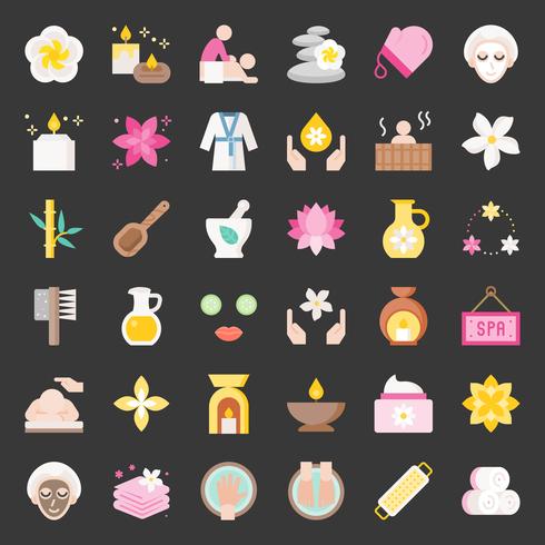 Wellness Spa and sauna elements, flat design icon vector