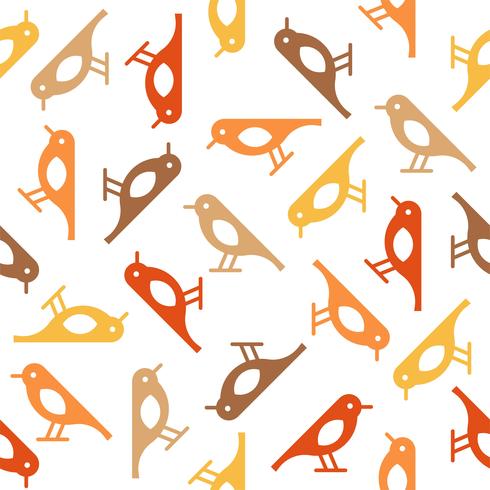 colorful cute bird seamless pattern, fall theme vector