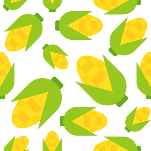 Corn seamless pattern, flat style vector