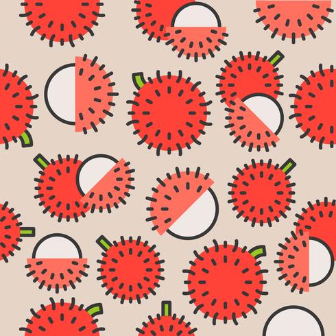 Rambutan seamless pattern for wallpaper or wrapping paper vector