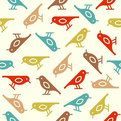 colorful cute bird seamless pattern, fall theme