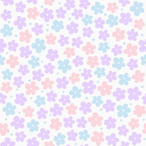 floral seamless pattern, flat design for use as background, wrapping paper or  wallpaper vector