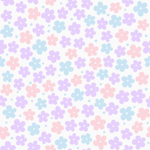 Patrón floral transparente, diseño plano para usar como fondo, papel de regalo o papel tapiz vector