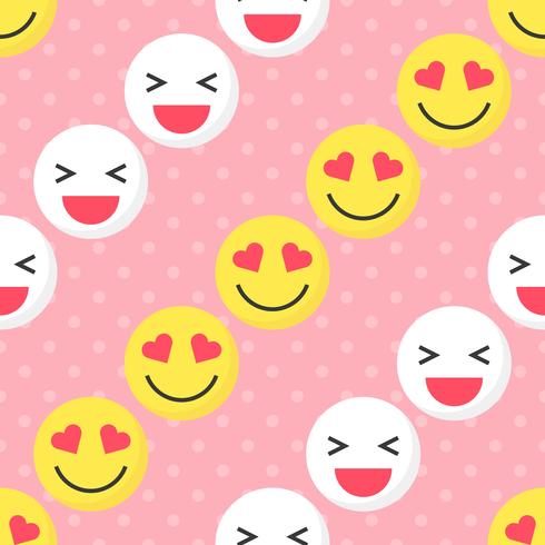 Emoticon seamless pattern, flat design for use as wallpaper or background vector