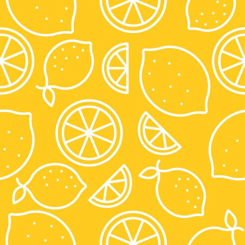 Lemon Tropical Fruit seamless pattern  vector