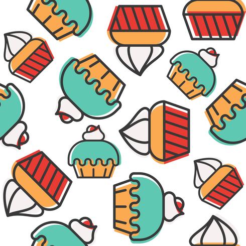 Cupcake seamless pattern for use as background or wrapping paper gift vector