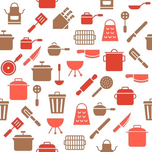 Kitchenware seamless pattern for wallpaper or wrapping paper vector