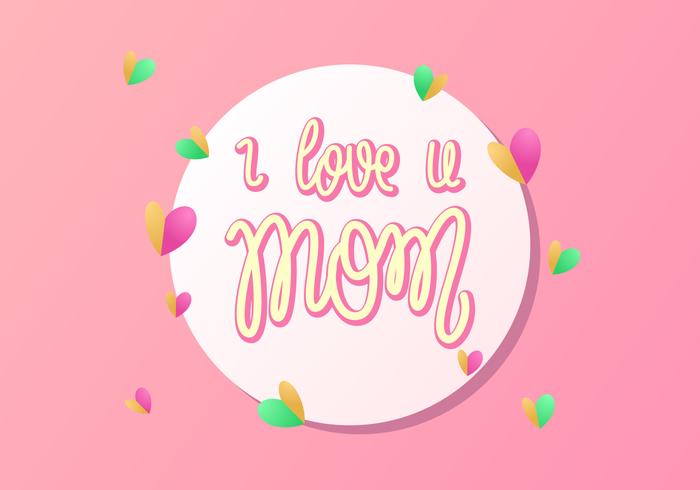 Letras de mano I Love U Mom tipografía vectorial vector