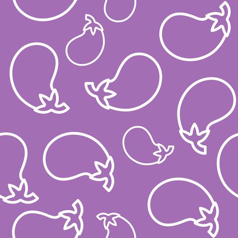 eggplant Seamless Outline vegetable pattern for wallpaper or use as wrapping paper vector