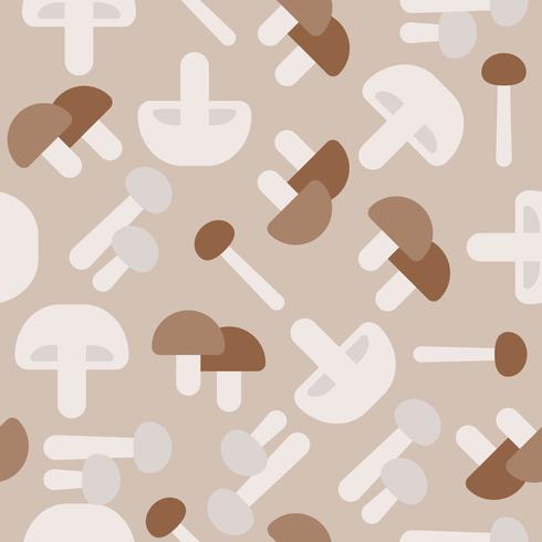 Mushroom seamless pattern, flat design vector