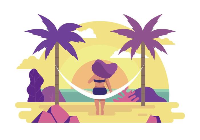 Person Enjoying Summer Illustration vector