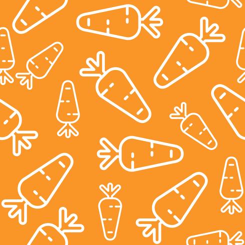 Carrot seamless pattern, outline vegetable wallpaper vector