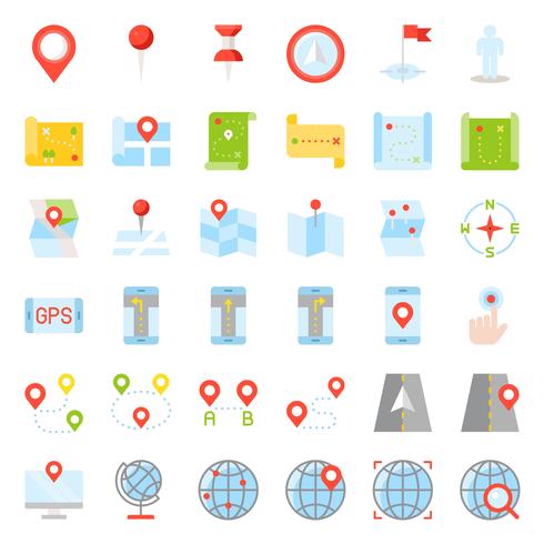 Map, location, pin and navigation  vector