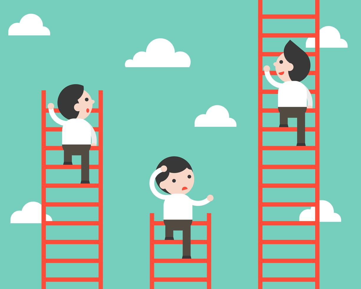 Businessman climbing on ladder vector, competition situation 464971