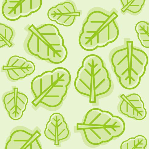 vegetable seamless pattern, Chinese kale or spinach outline  vector