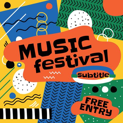 Abstract Music Poster Design Vector