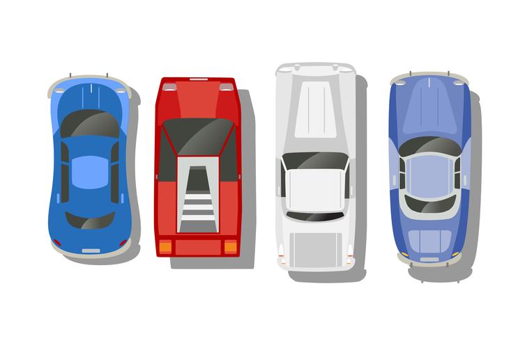 Top view of a set of city urban vector
