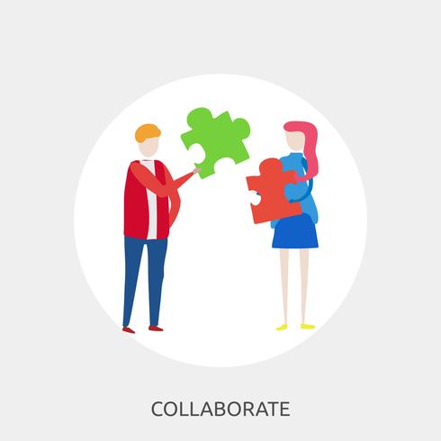 Collaborate Conceptual illustration Design vector