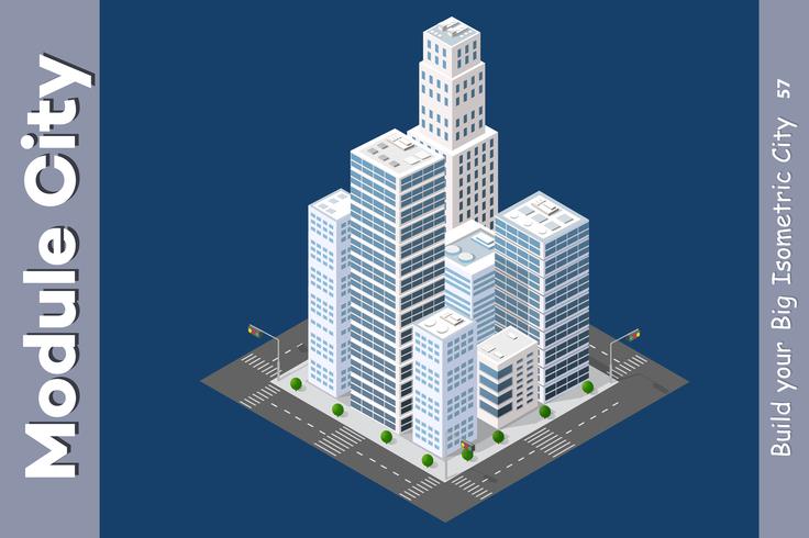 Urban Isometric skyscraper vector