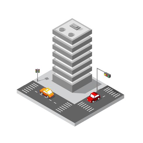 Colorful 3D isometric city vector