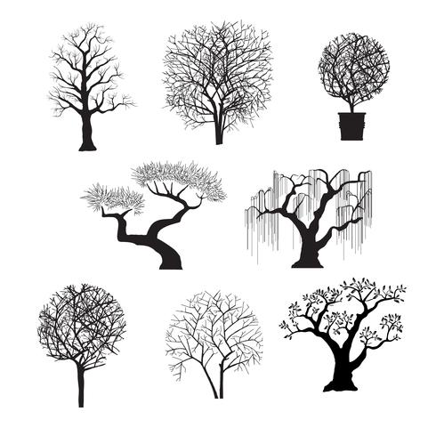 tree silhouettes for design vector