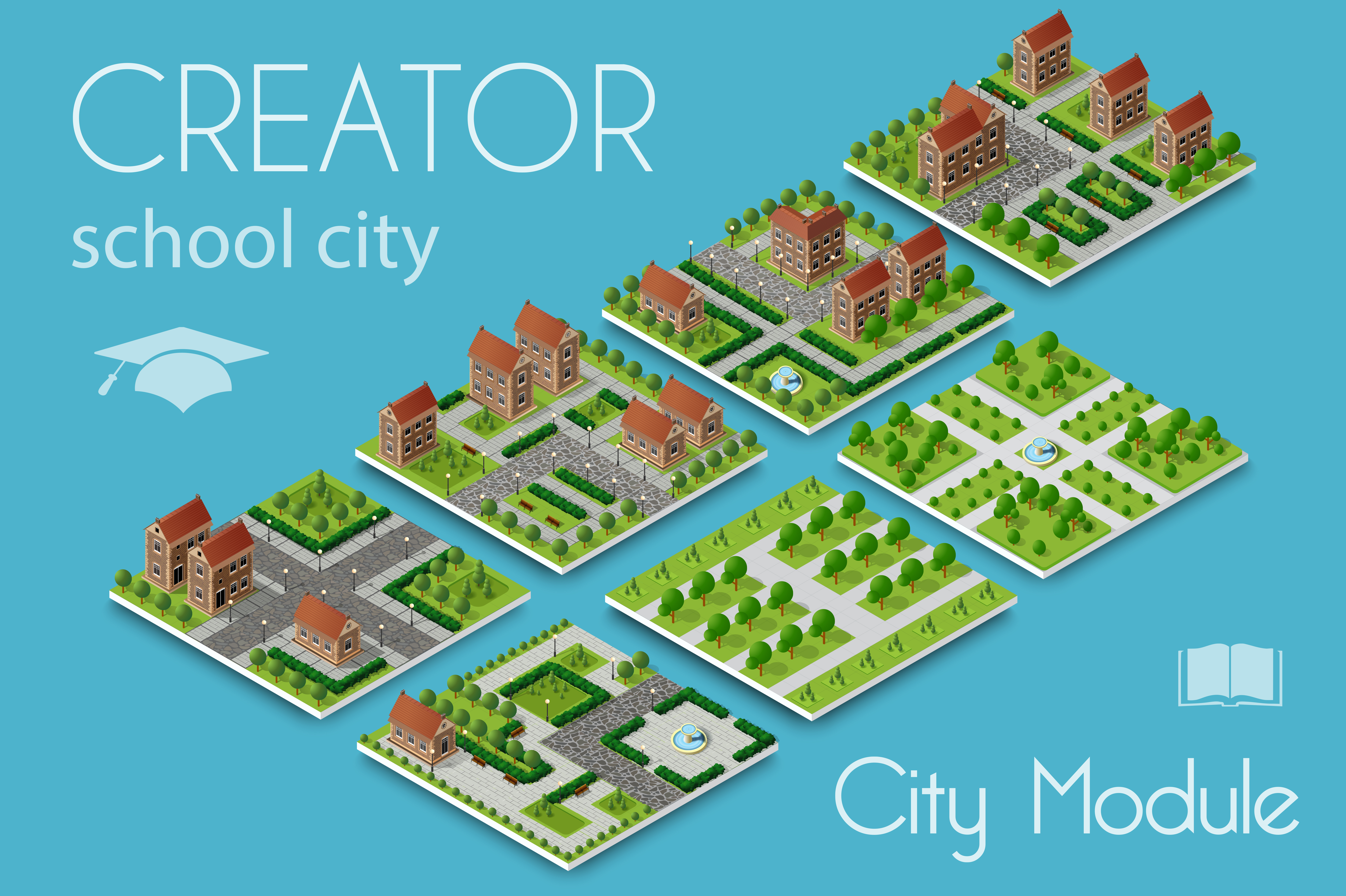 Safe city module background. Изометрический город вектор. Create vector city. Module city. Модуль иллюстрация.
